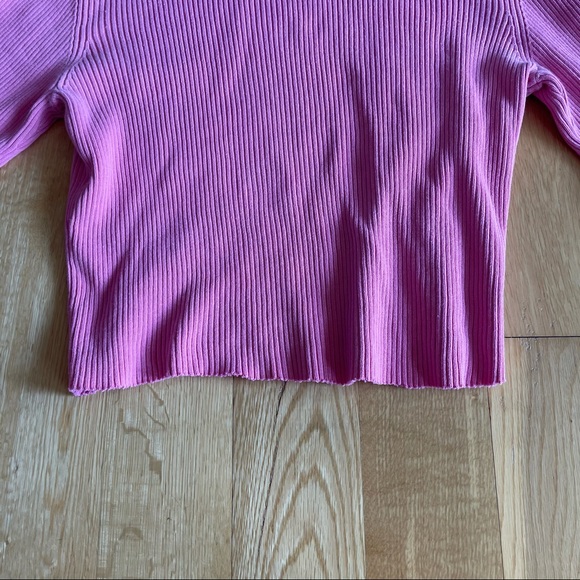 3/$30 Denver Hayes pink ribbed turtle neck Large - Picture 4 of 8